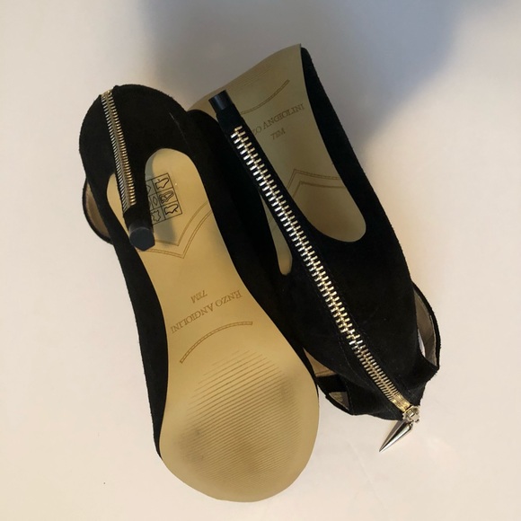 Enzo Angiolini cut-out pumps in black suede. - Picture 4 of 4